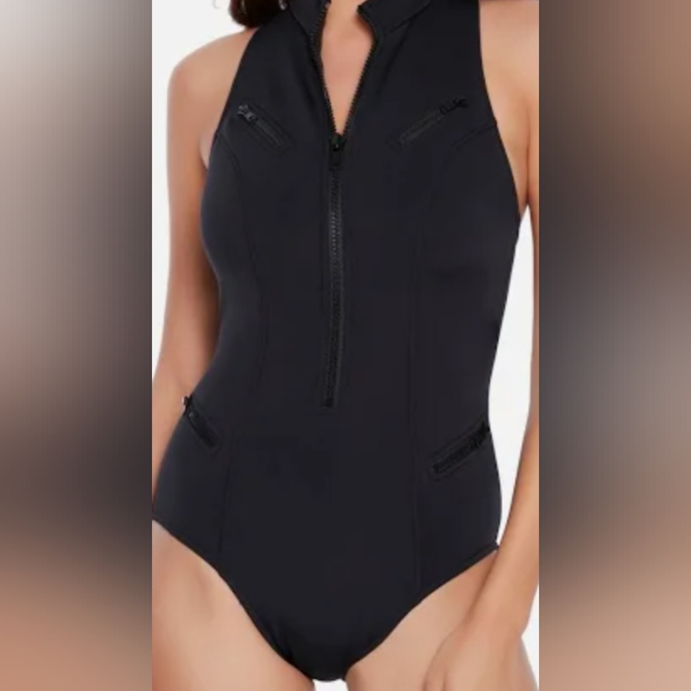 Magicsuit Blue One Piece Swimwear with High Neckline